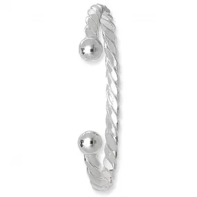 Acotis Silver Bangle Men's Twisted Torc G4095