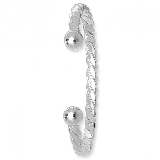 Acotis Silver Bangle Men's Twisted Torc G4095