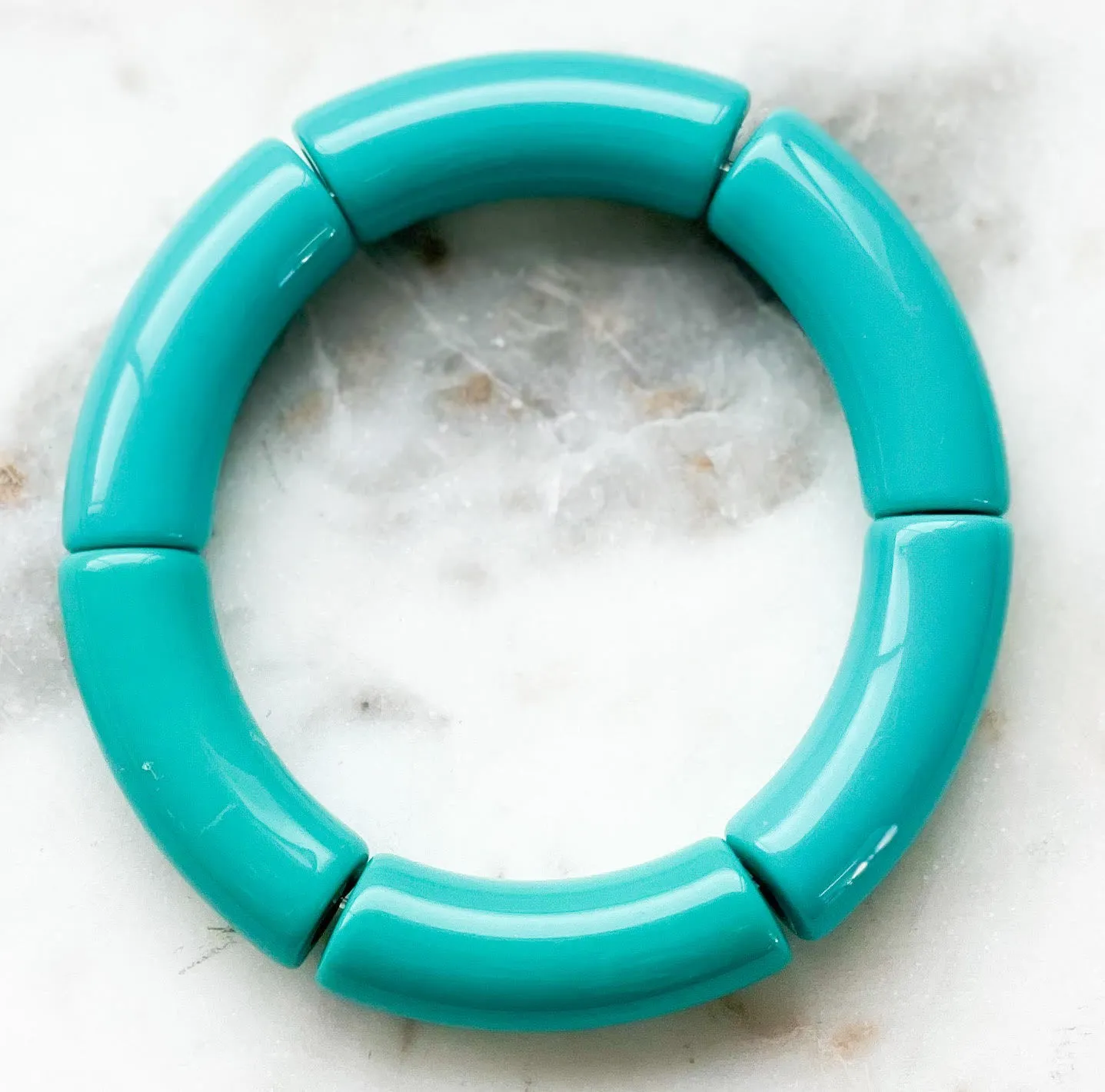 Acrylic Bamboo bangle Bracelet "Turquoise"