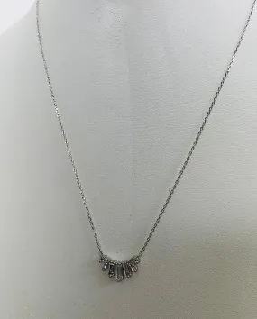 Aero Baguette Pendant Necklace White Gold