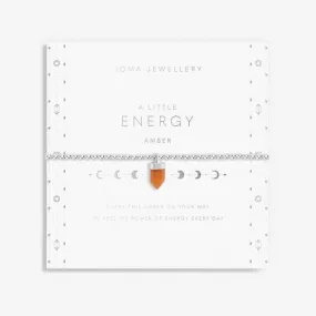 Affirmation Crystal Energy Amber Silver 17.5cm Bracelet 6144