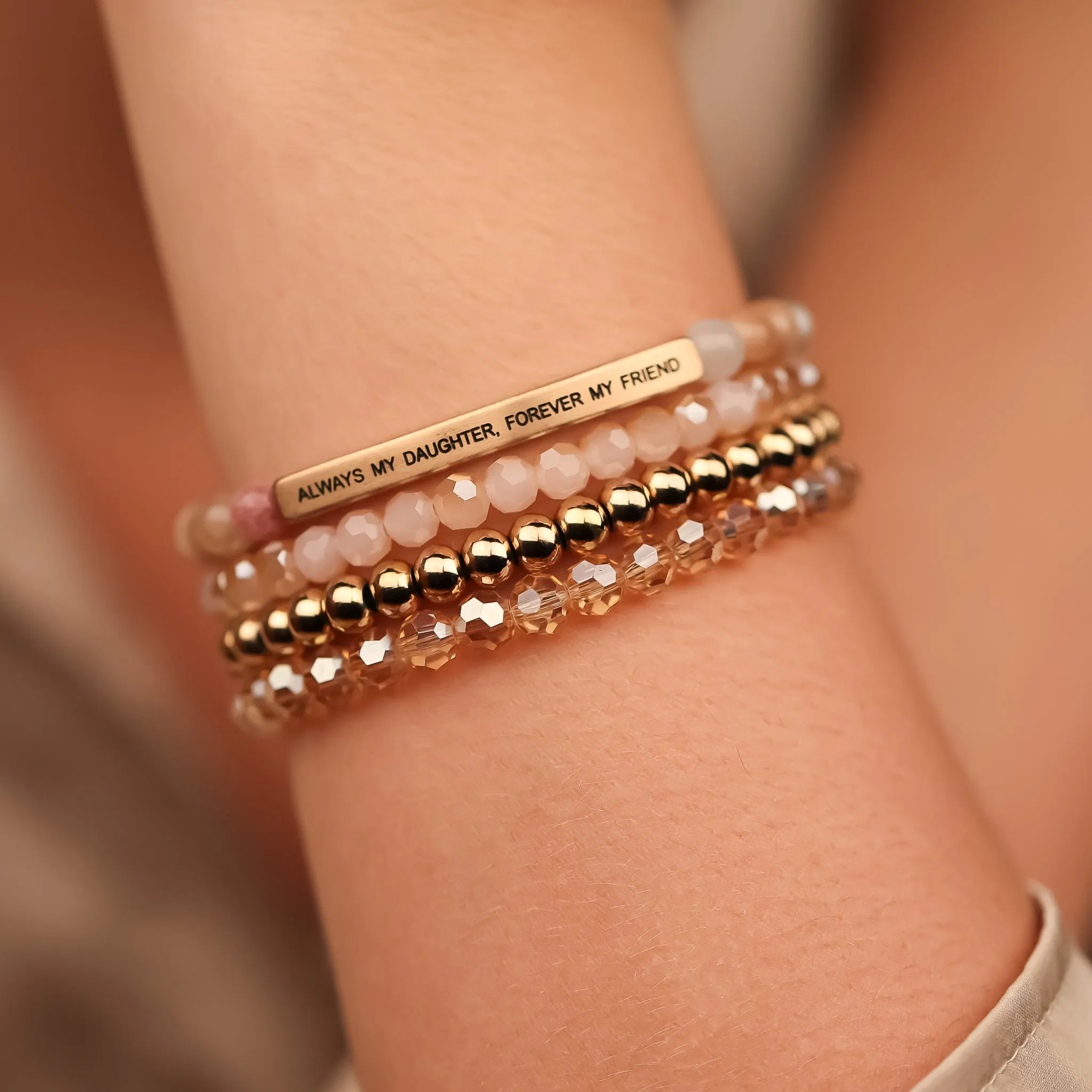 ALWAYS MY DAUGHTER 4 BRACELET GIFT SET - SUNSTONE