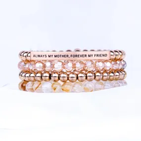 ALWAYS MY MOTHER 4 BRACELET GIFT SET - ROSE GOLD