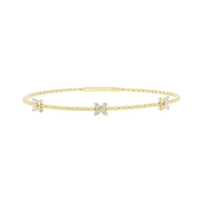 Alyssa Floral Diamond Bangle Bracelet