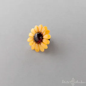 Amber ring "Sunflower"