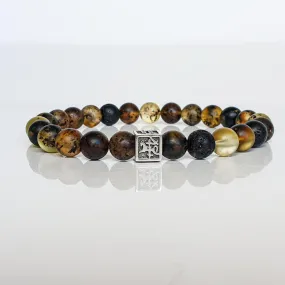 Amber Silver Bracelet 8 mm - Vytis - "Sun Stories"