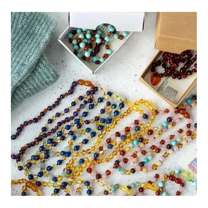 Amber Stone - Baltic Amber & Gemstone Necklace 15