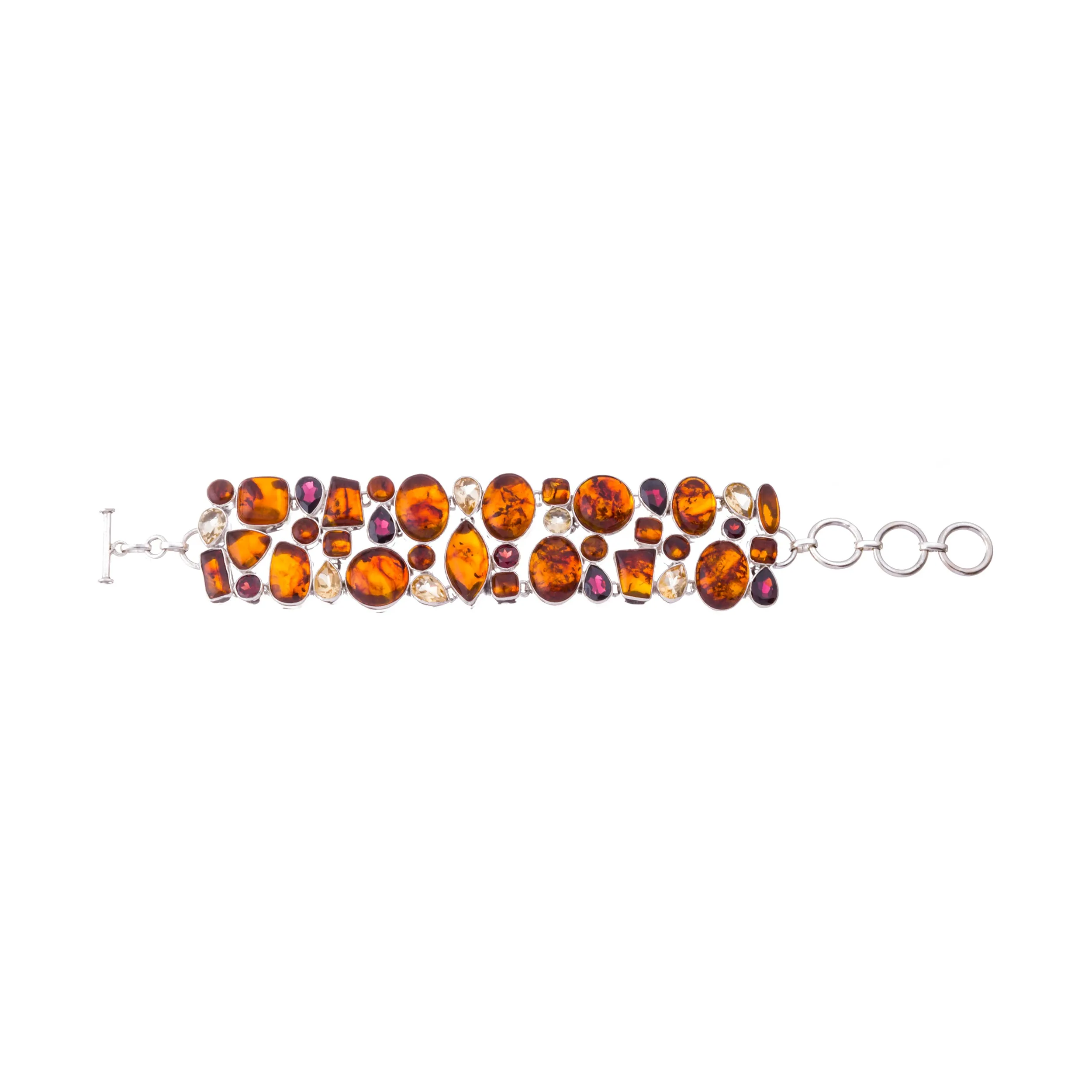 Ambrosia, Amber, Garnet and Citrine Bracelet