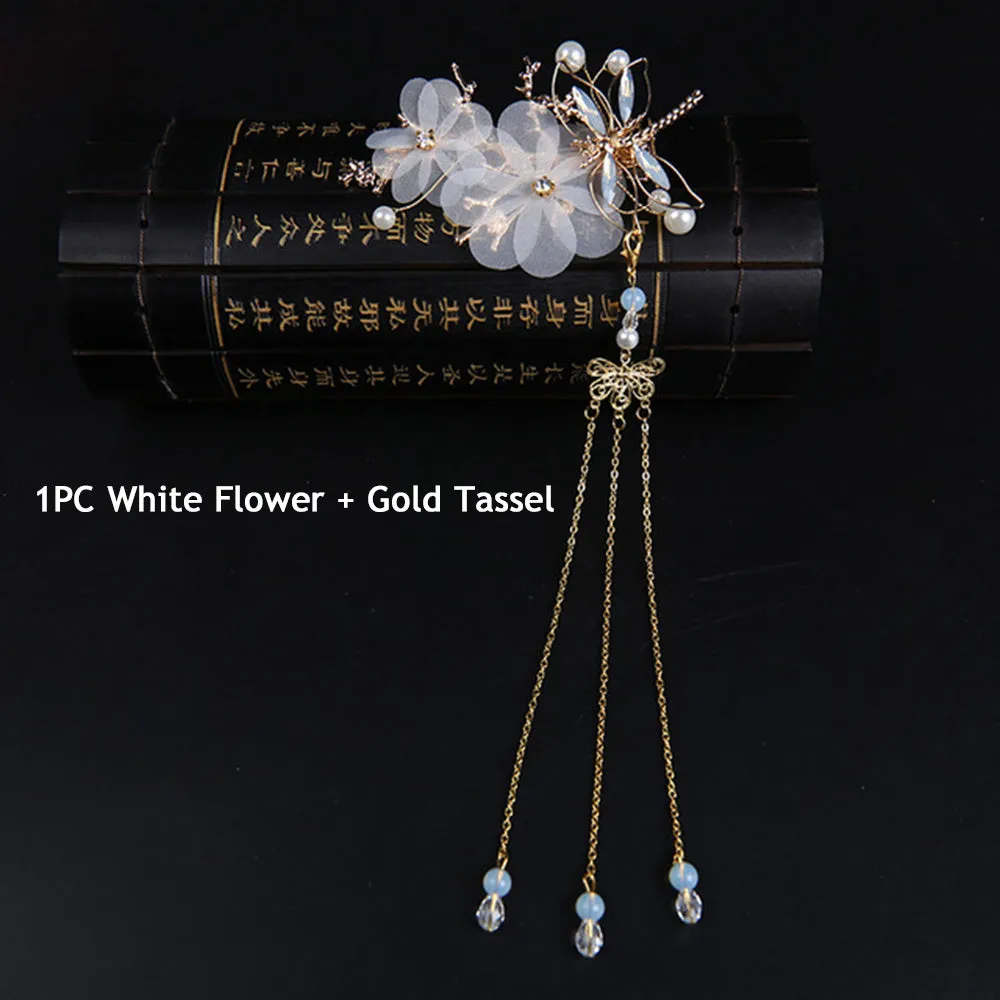 Ancient Style Butterfly Flower Tassel Hanfu Women Hairpin