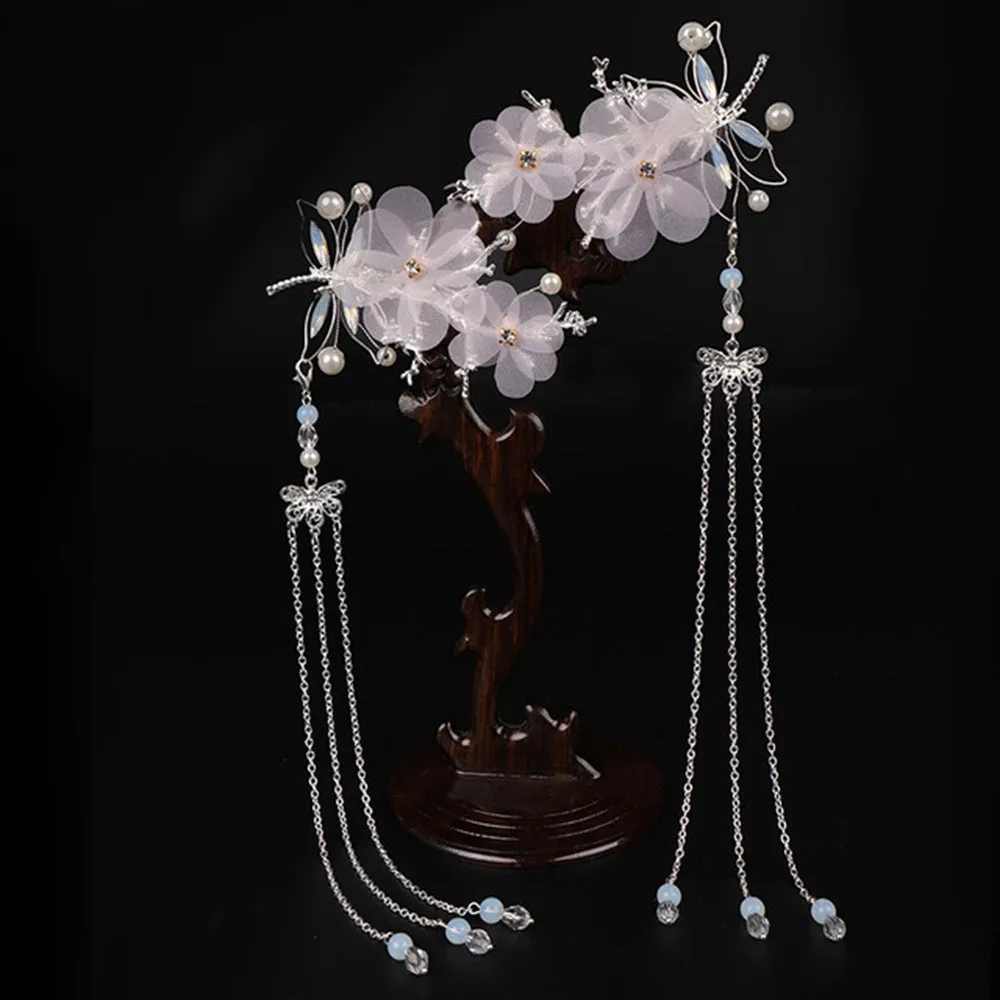 Ancient Style Butterfly Flower Tassel Hanfu Women Hairpin