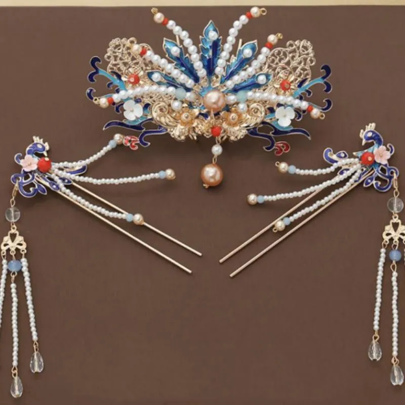 Ancient Style Step Tassel Hairpin Hanfu Forehead Hair Accessories
