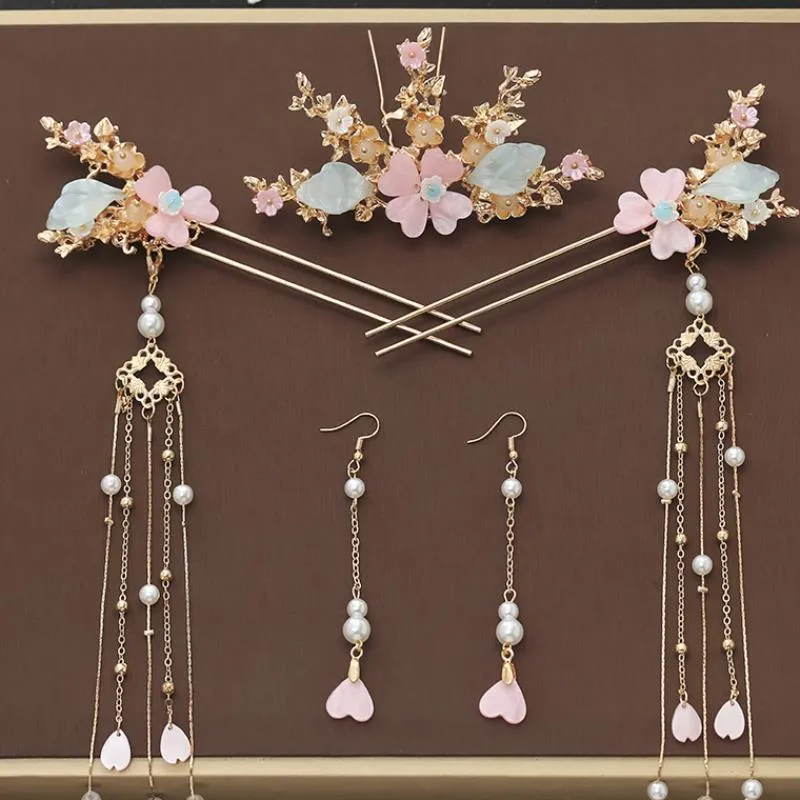 Ancient Style Step Tassel Hairpin Hanfu Forehead Hair Accessories