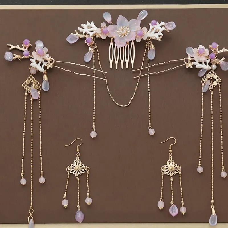 Ancient Style Step Tassel Hairpin Hanfu Forehead Hair Accessories