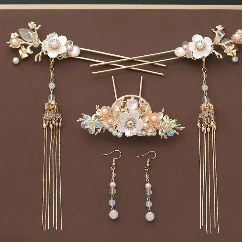 Ancient Style Step Tassel Hairpin Hanfu Forehead Hair Accessories