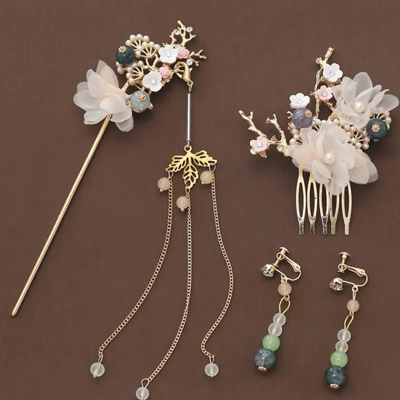 Ancient Style Step Tassel Hairpin Hanfu Forehead Hair Accessories