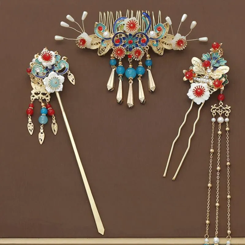Ancient Style Step Tassel Hairpin Hanfu Forehead Hair Accessories