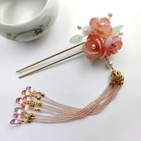 Ancient Style Tassel Headdress Three-dimensional Plum Blossom Hanfu Hairpin