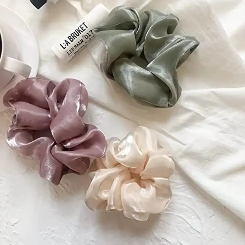 APSAMBR- 6PCS Bargain Promotion Sale Female Hair Accessories Satin Elegant Elastic Hair Rope Women Headdress Hair Rings