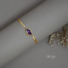 AS1011182 - Gold Toned Adjustable Natural Stone  Bangle