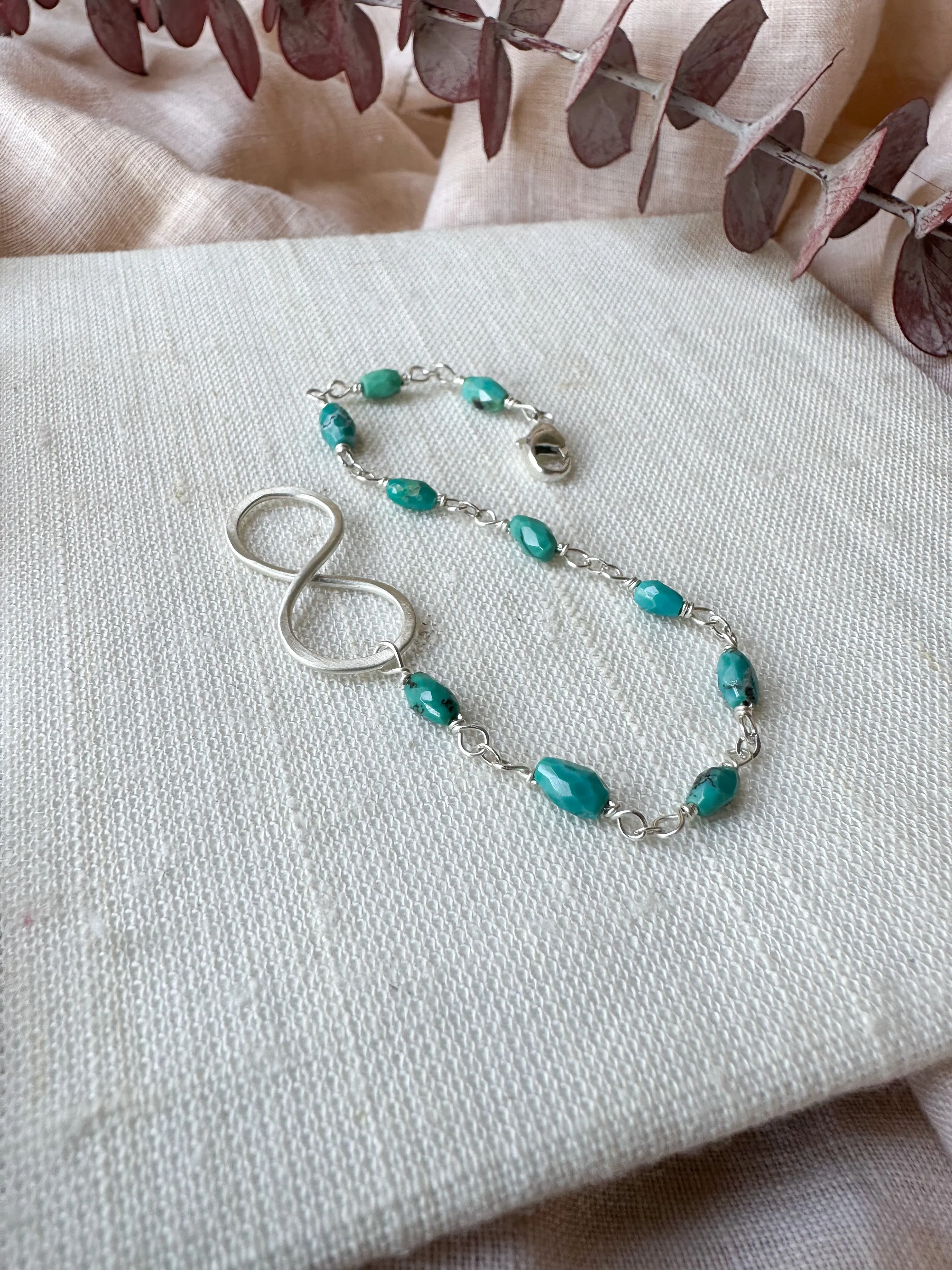B2318 - sterling silver turquoise bracelet
