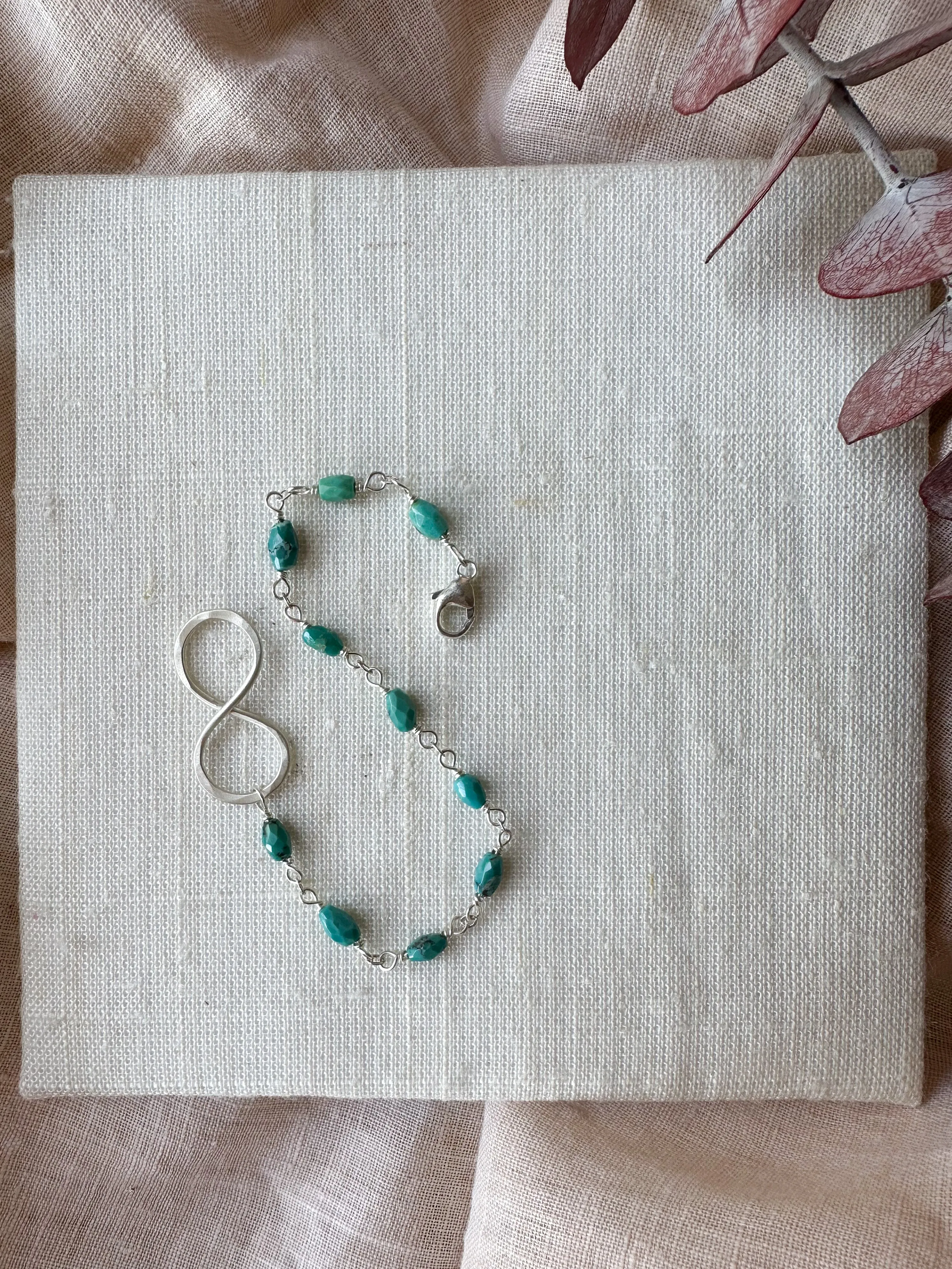 B2318 - sterling silver turquoise bracelet