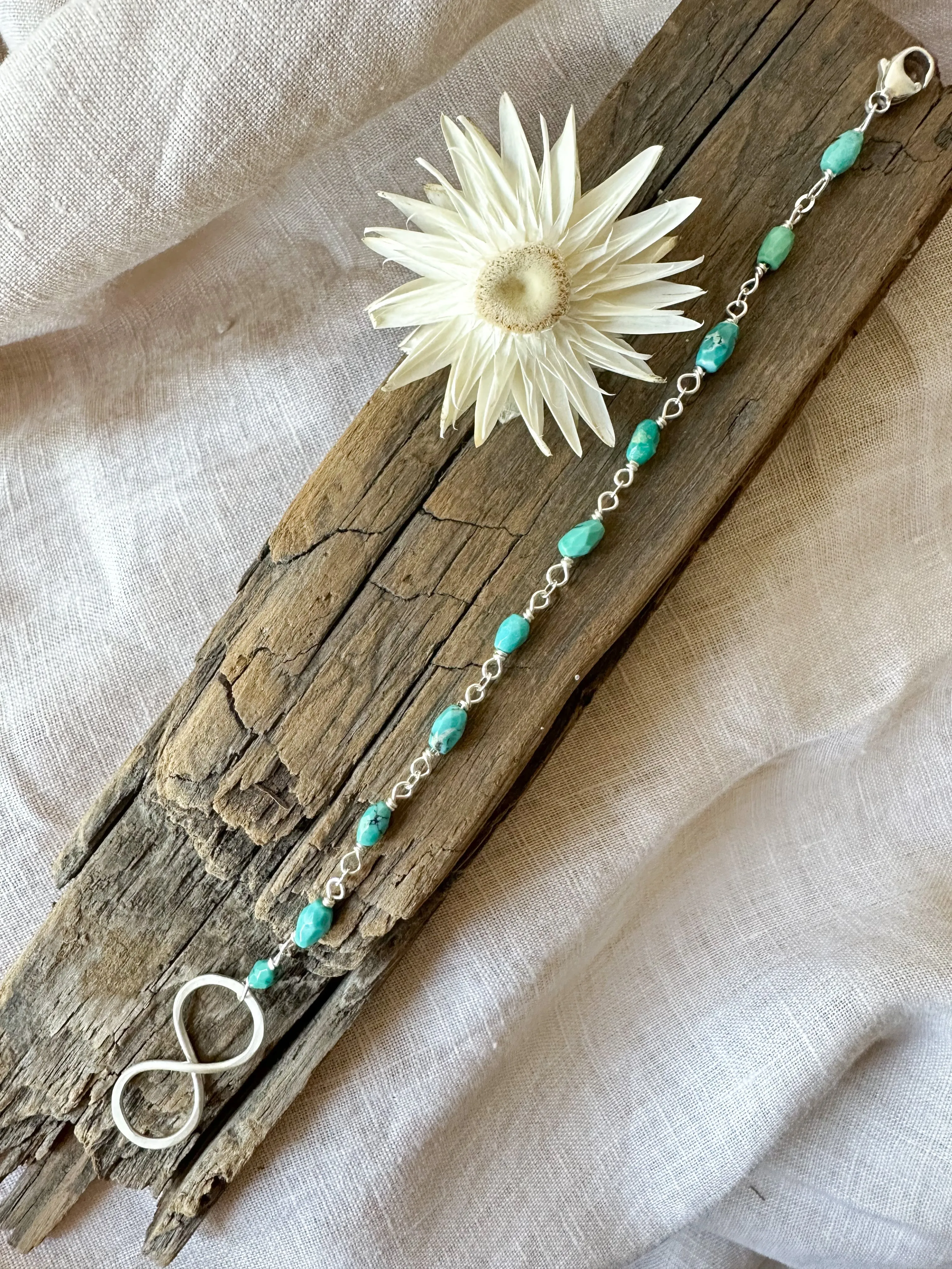B2318 - sterling silver turquoise bracelet