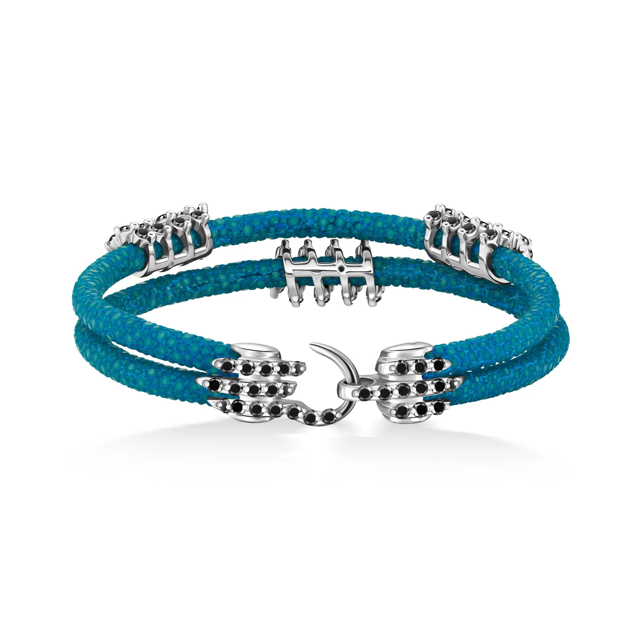 B454 StingHD Turquoise Black Diamond Pure Silver
