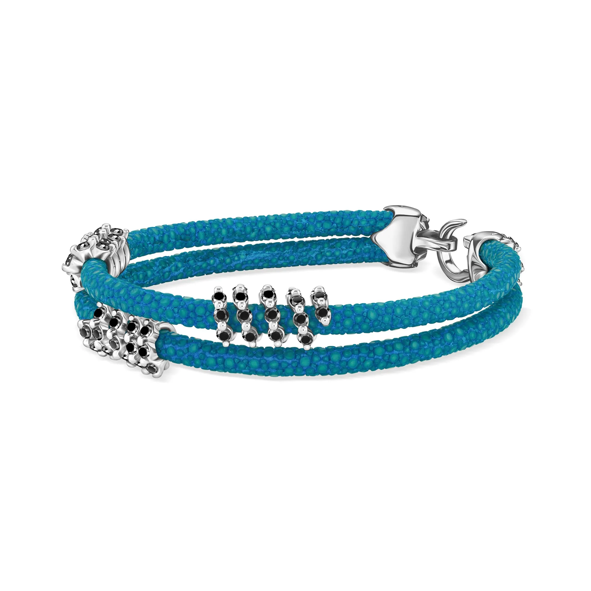 B454 StingHD Turquoise Black Diamond Pure Silver