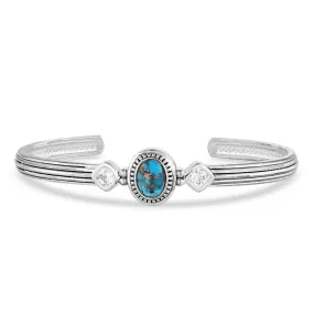 BC5172 Open Night Sky Turquoise Cuff Bracelet by Montana Silversmiths