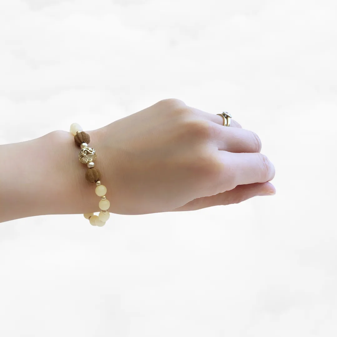 Beaded Amber Herbal Bracelet