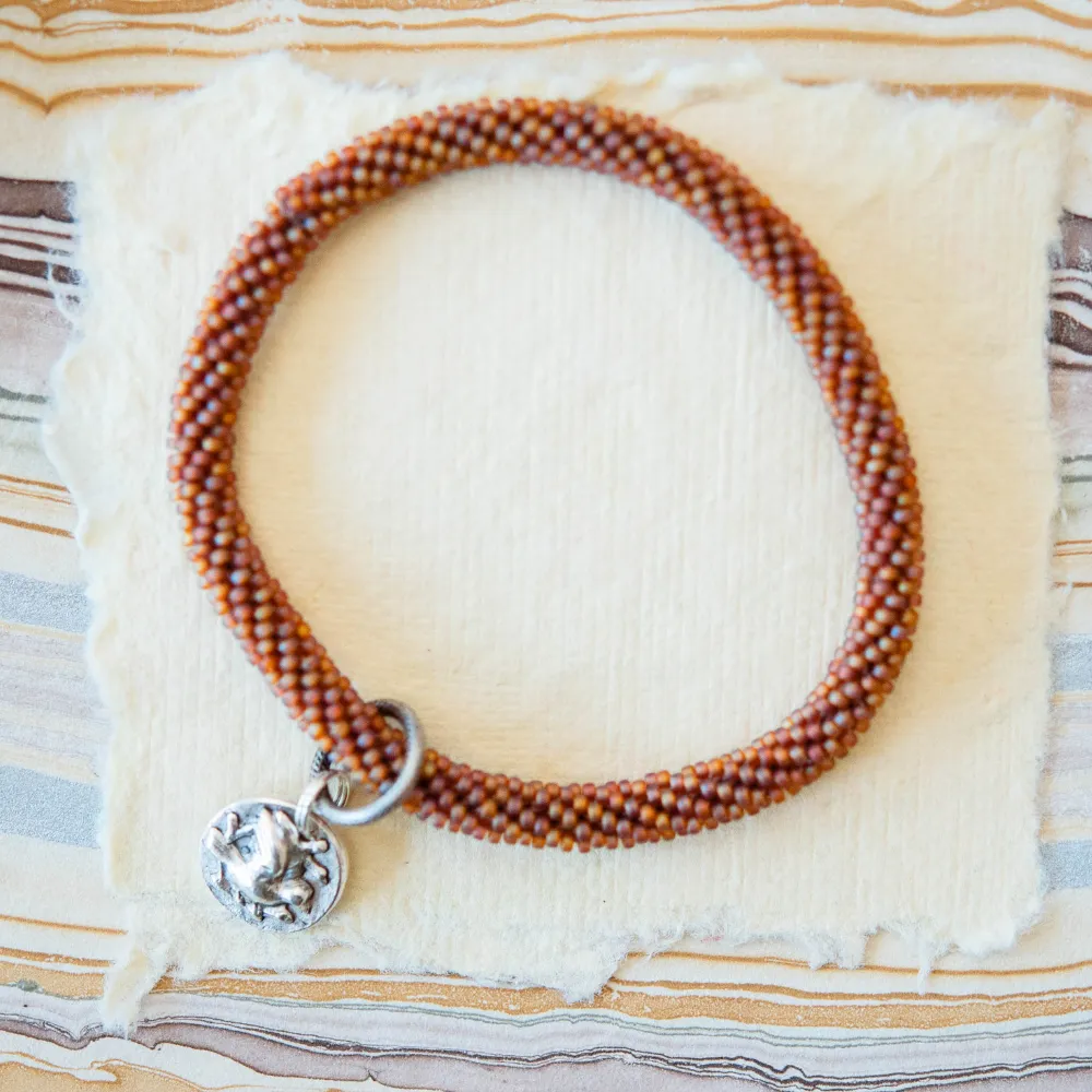 Beaded Bangle   Sparrow Charm