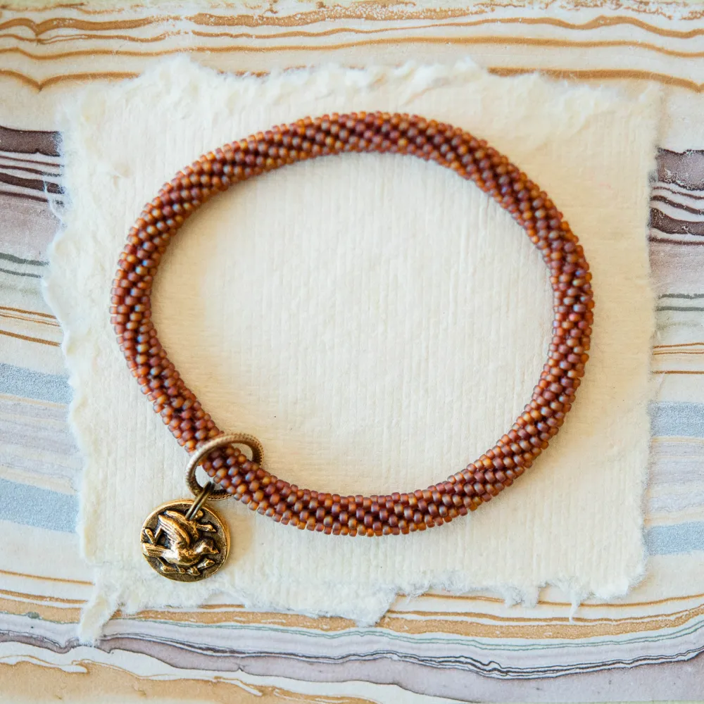 Beaded Bangle   Sparrow Charm