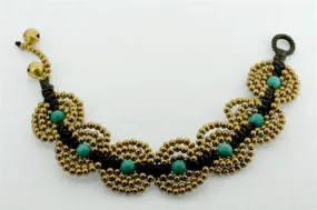 beaded flower bracelet - turquoise