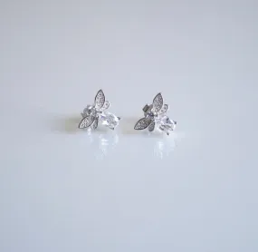 Bee Earrings .925 Sterling Silver Zircon Luxury Stud Earrings