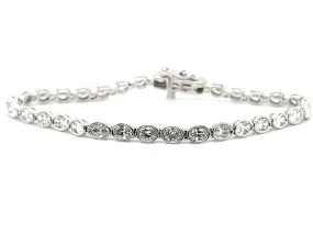 Bezel Set Oval Diamond Bracelet