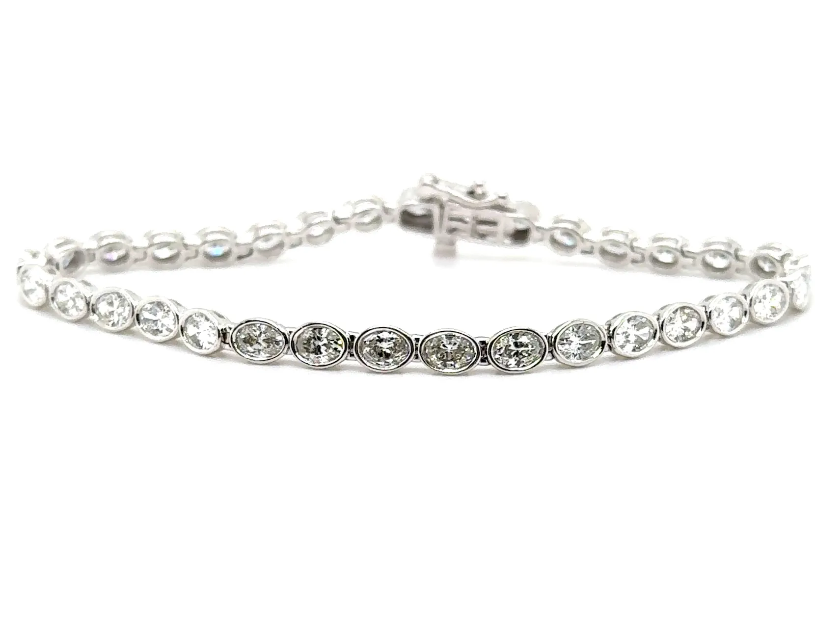 Bezel Set Oval Diamond Bracelet
