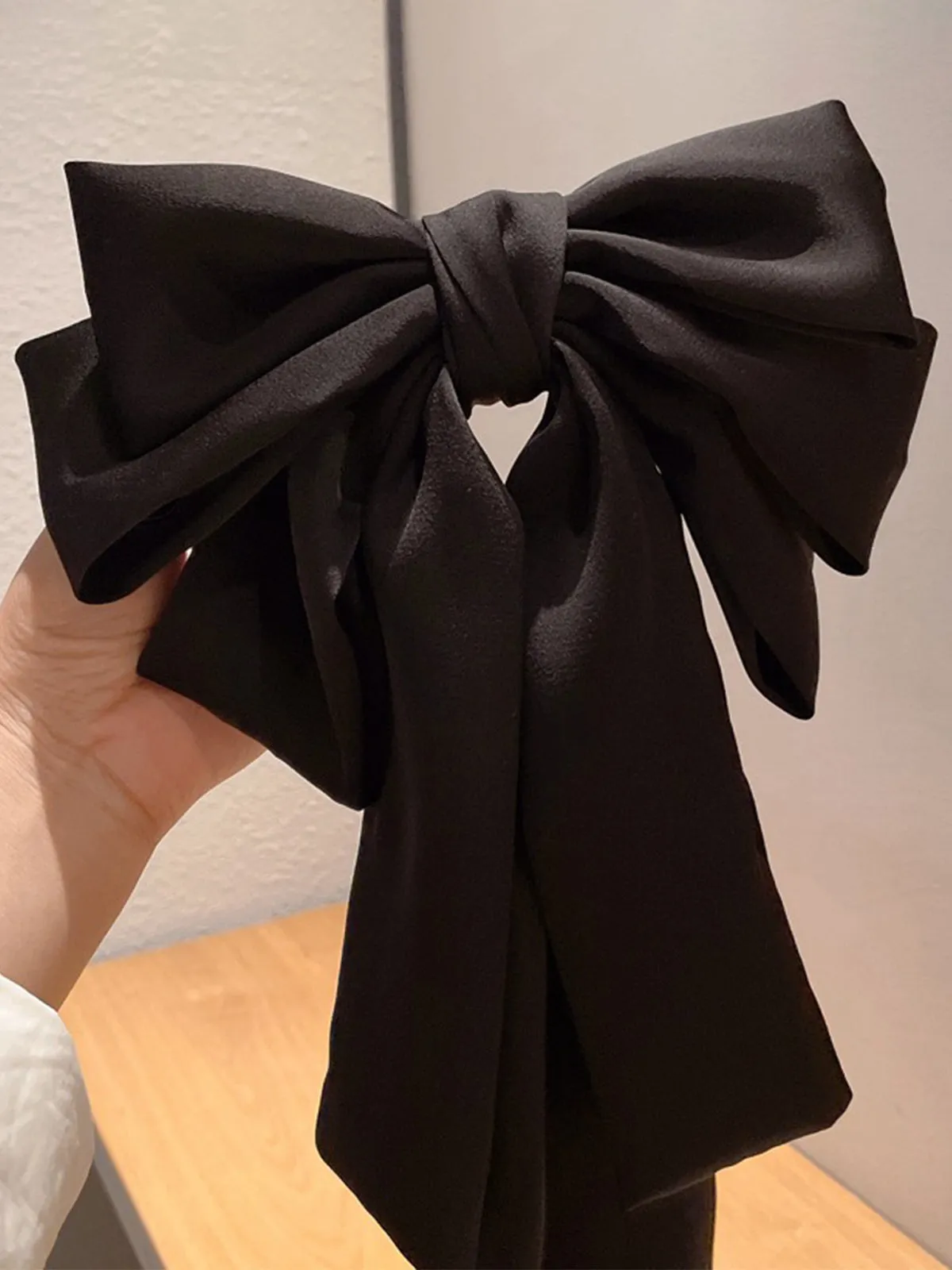 Black Big Bow Ribbon Hairpin