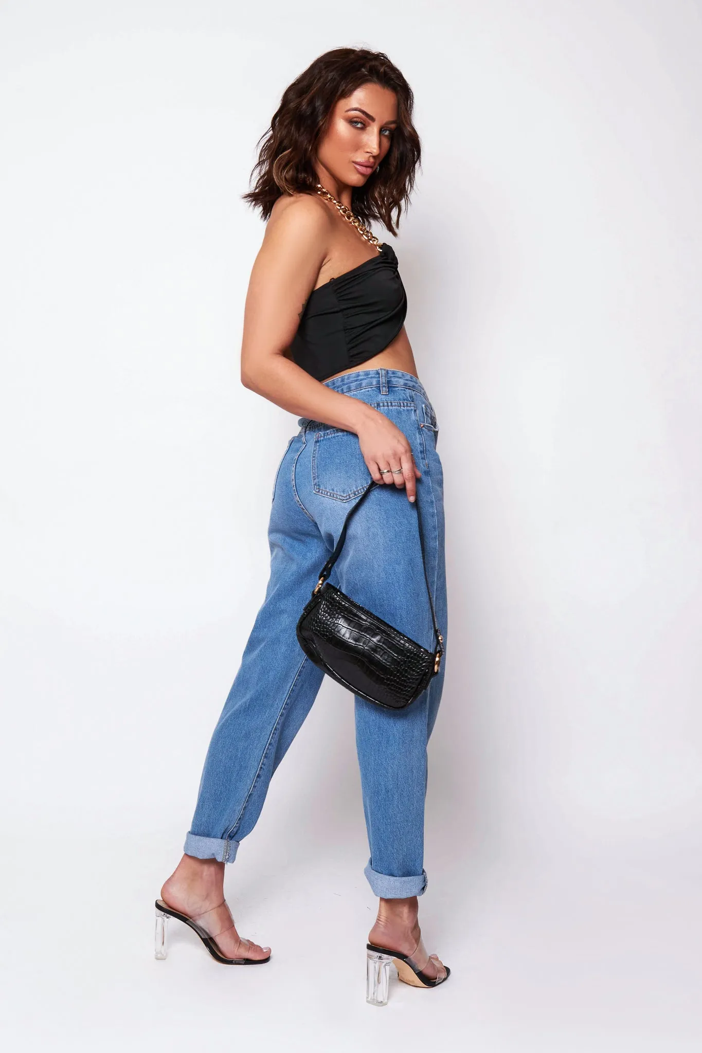 Black Choker Crop Top