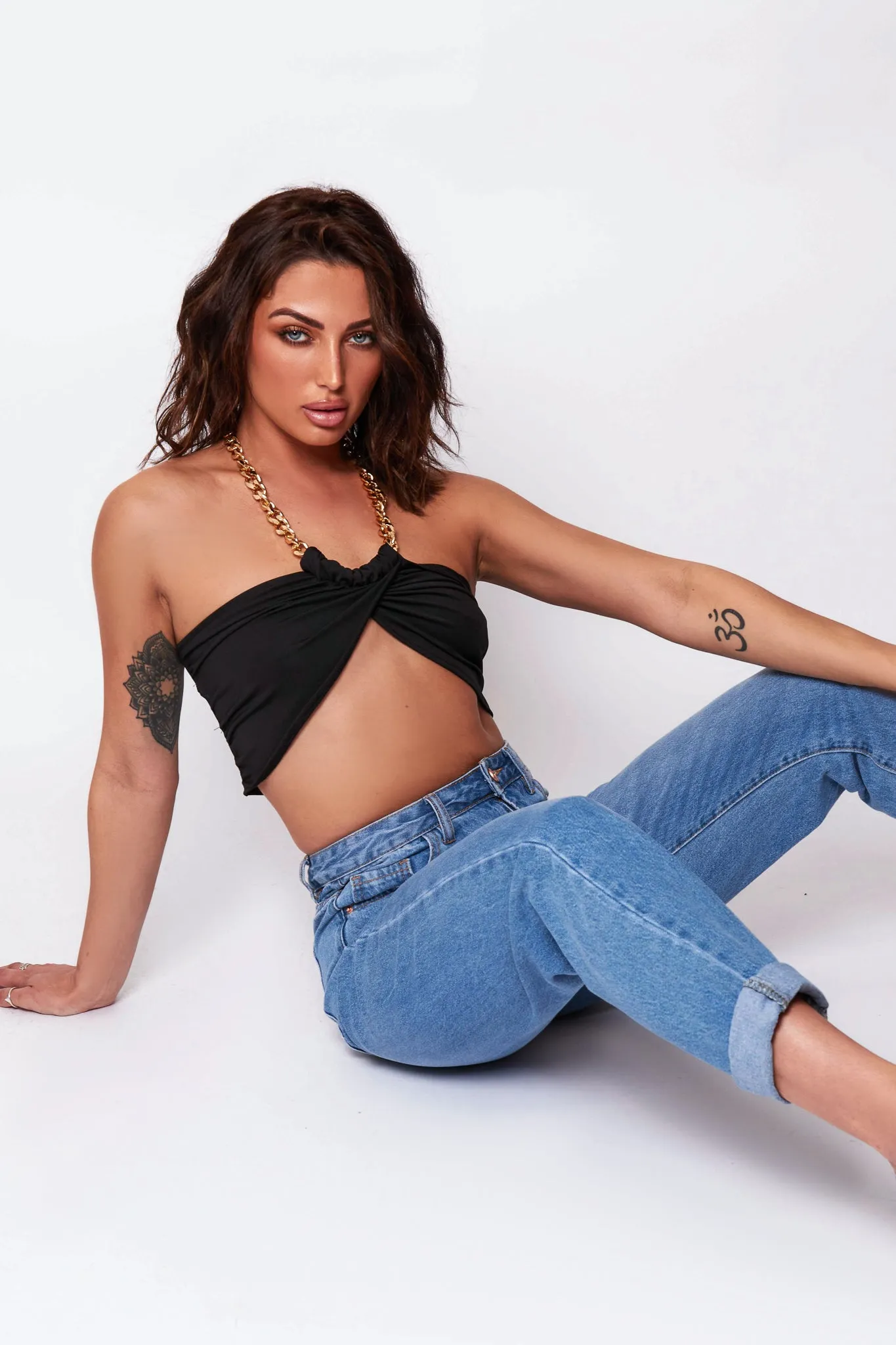 Black Choker Crop Top