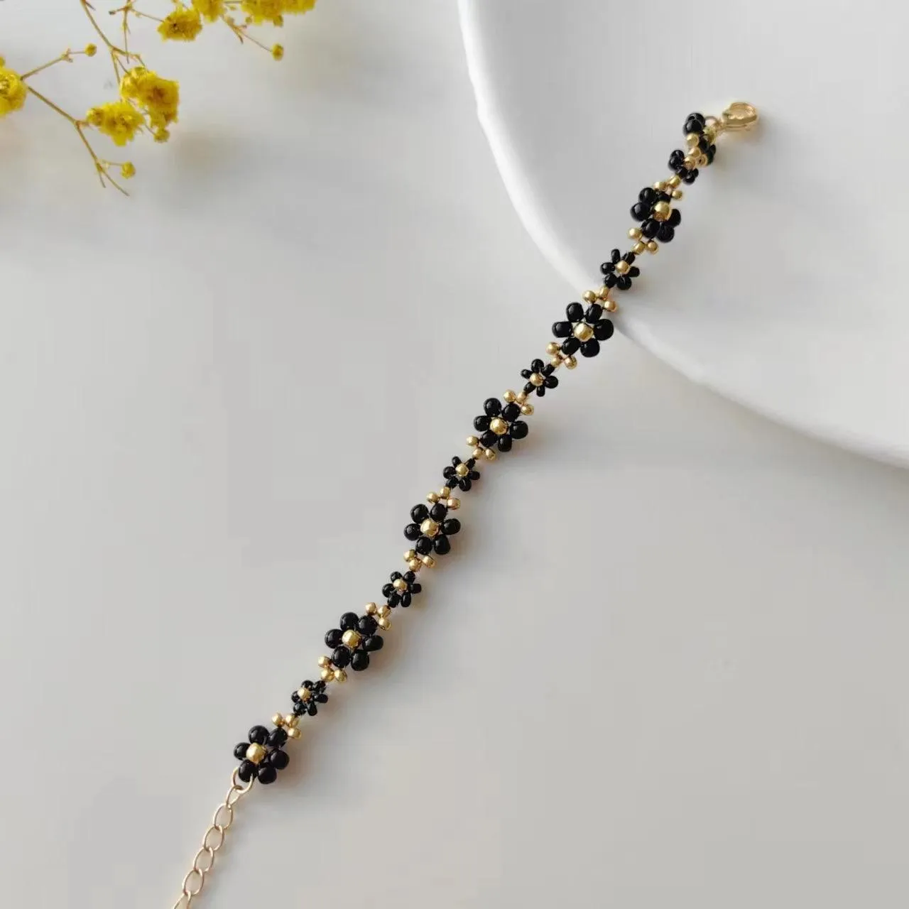 Black Daisy Bracelet