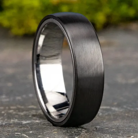 Black Titanium Outer Band with an Inner Tantalum Band 6.5mm