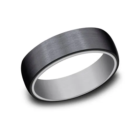 Black Titanium Outer Band with an Inner Tantalum Band 6.5mm