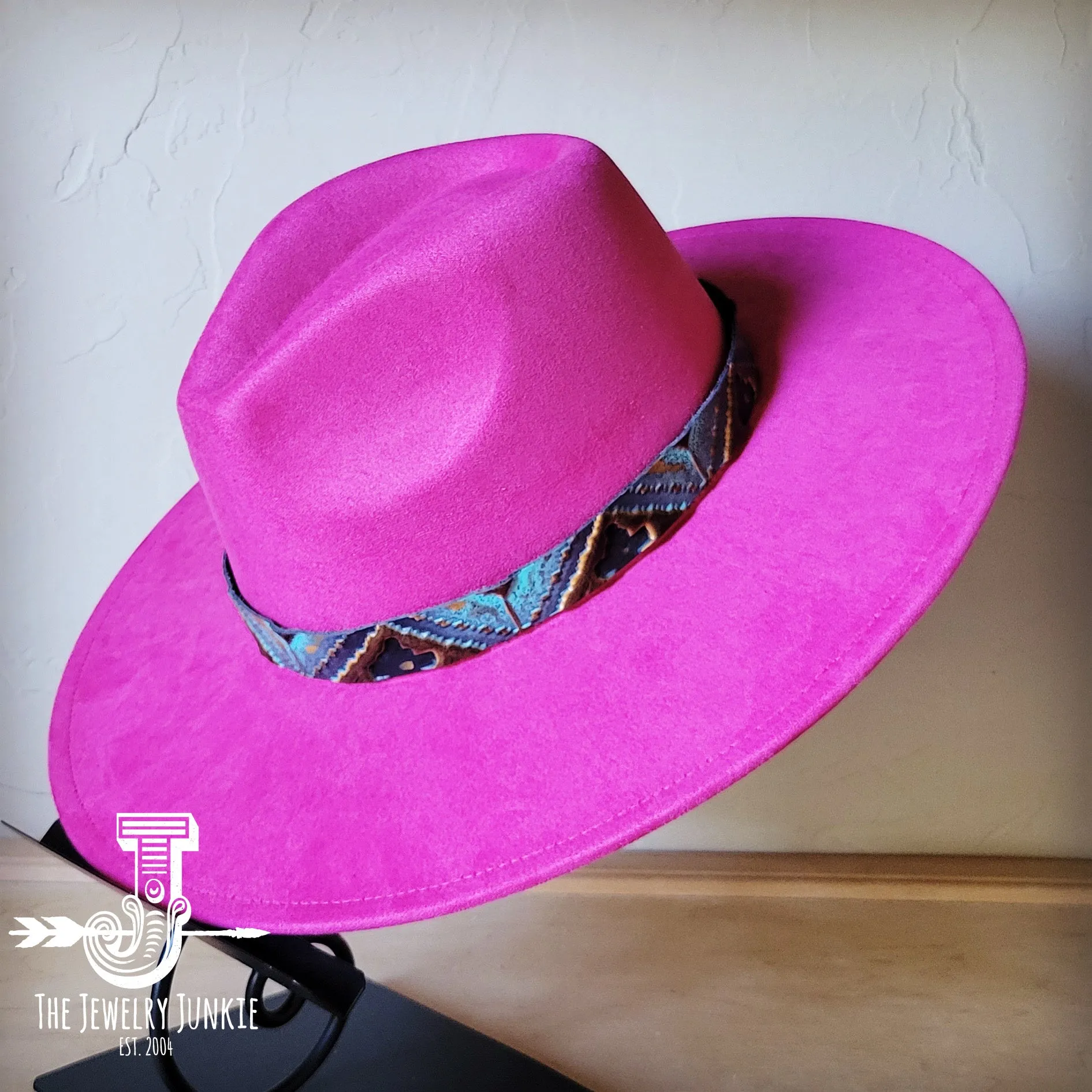 Blue Navajo Western Leather Band w/ Choice of Boho Hat 984x
