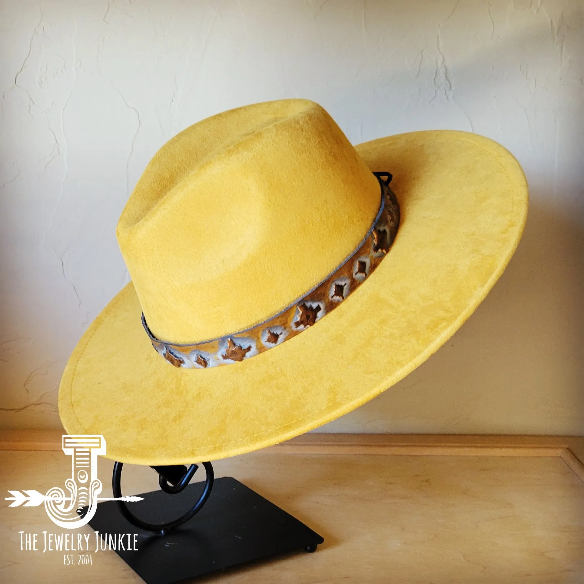 Blue Navajo Western Leather Band w/ Choice of Boho Hat 984x
