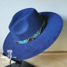 Blue Navajo Western Leather Band w/ Choice of Boho Hat 984x