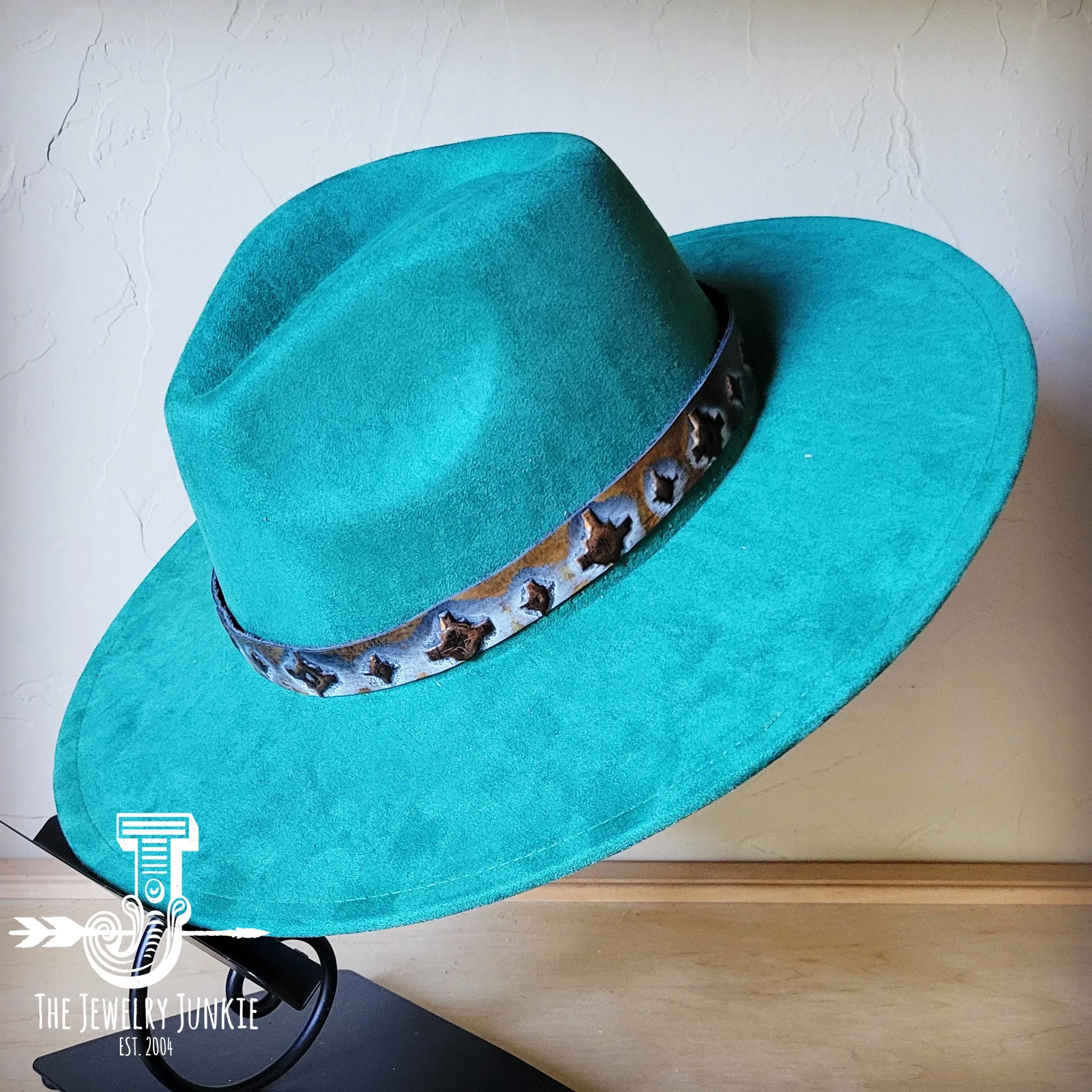 Blue Navajo Western Leather Band w/ Choice of Boho Hat 984x