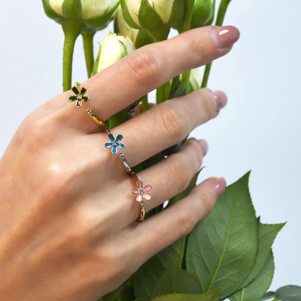 Boxed Petalia Pink Ring and Bracelet Featured SWAROVSKI Crystals in Rose Gold