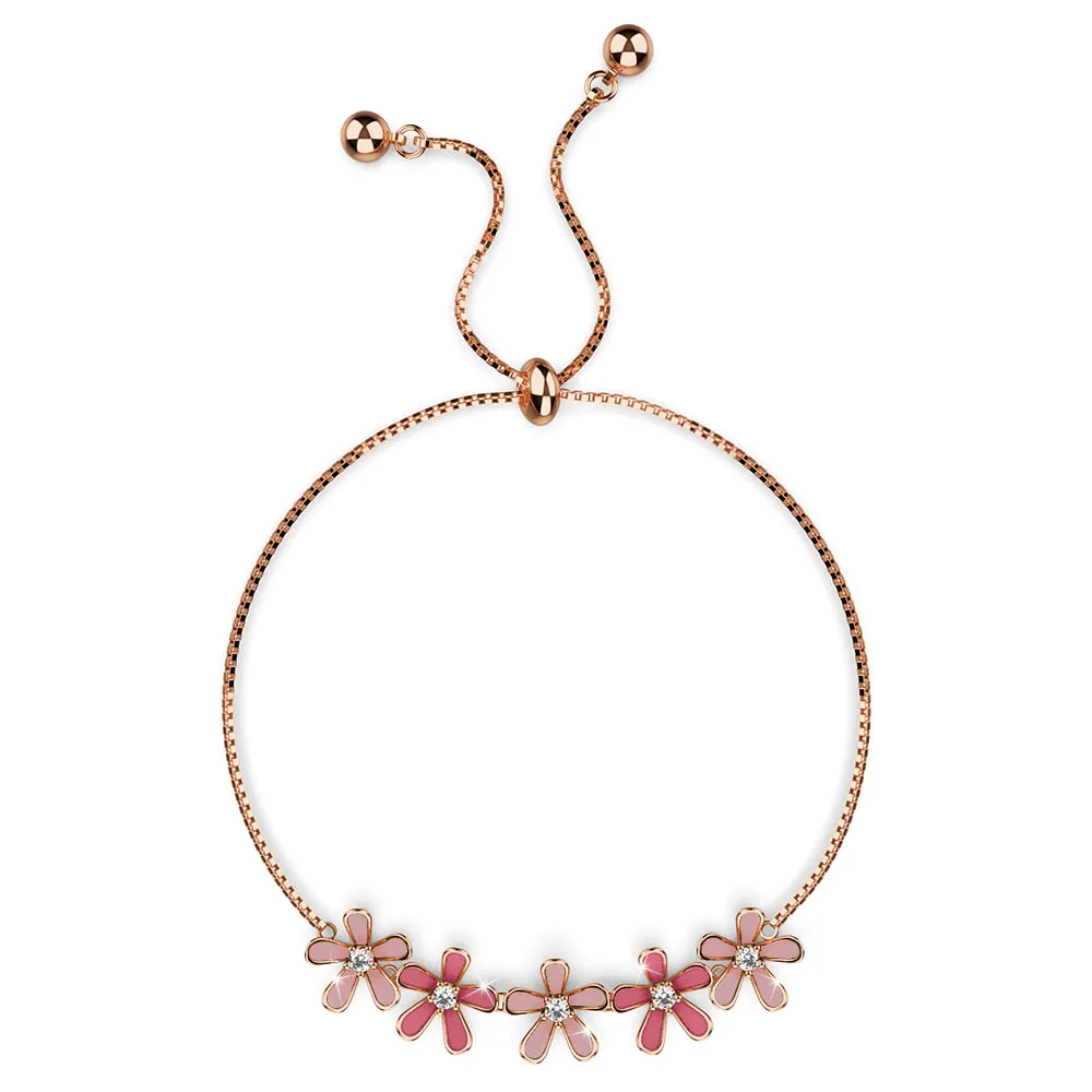 Boxed Petalia Pink Ring and Bracelet Featured SWAROVSKI Crystals in Rose Gold