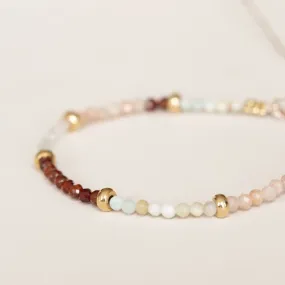 Bracelet Amazonite, Aquamarine, Garnet, Sunstone