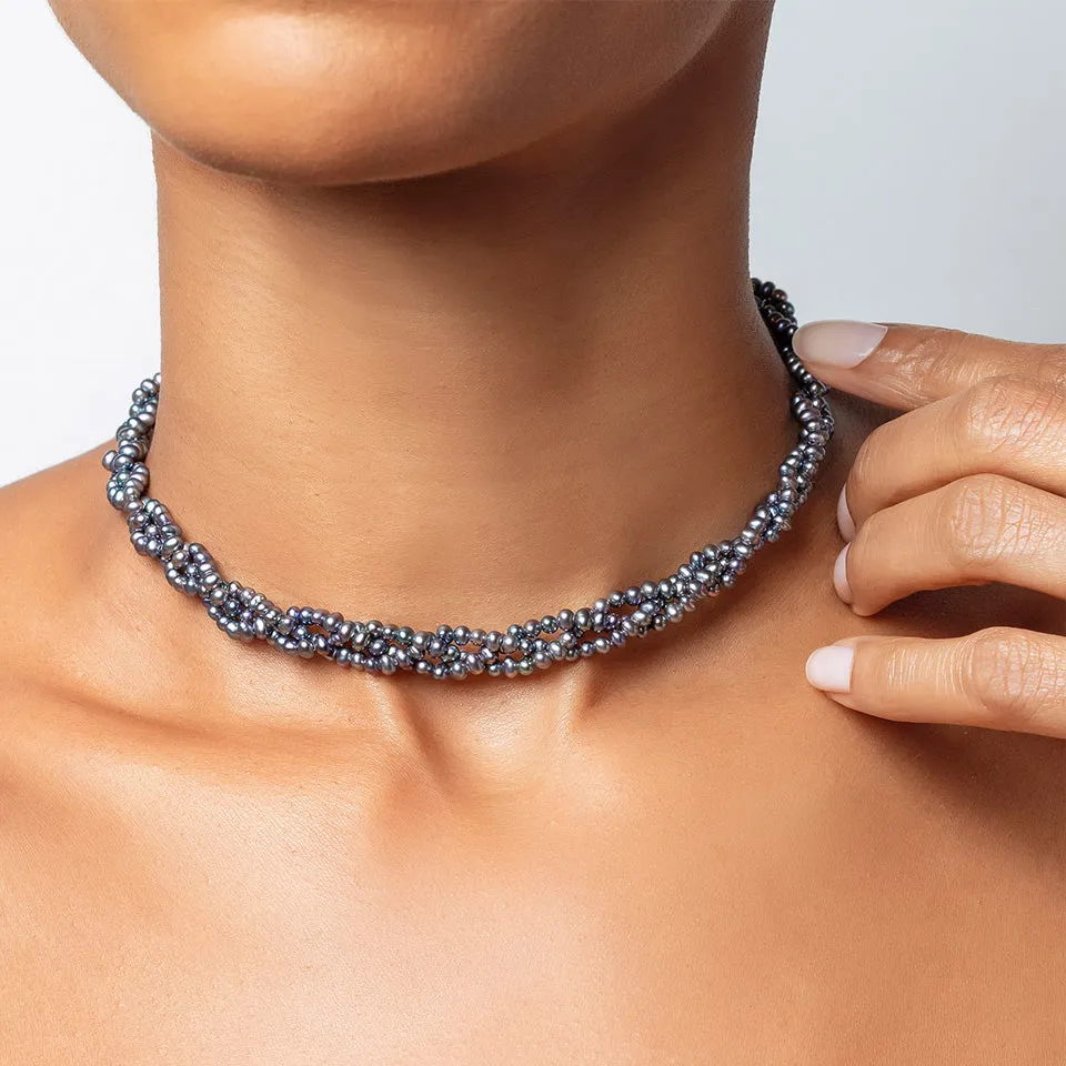Braided Seed Pearl Choker Necklace